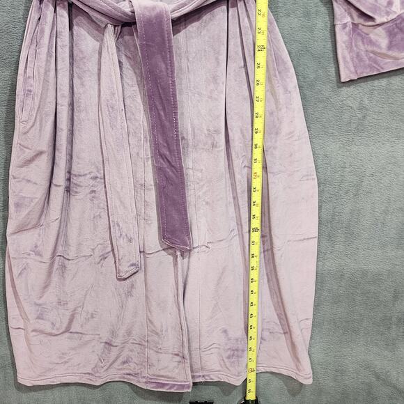 Pure Fiber Robe Velvety Soft Velour Bathrobe Lilac Size Large Warm Soft Fuzzy - Picture 7 of 7